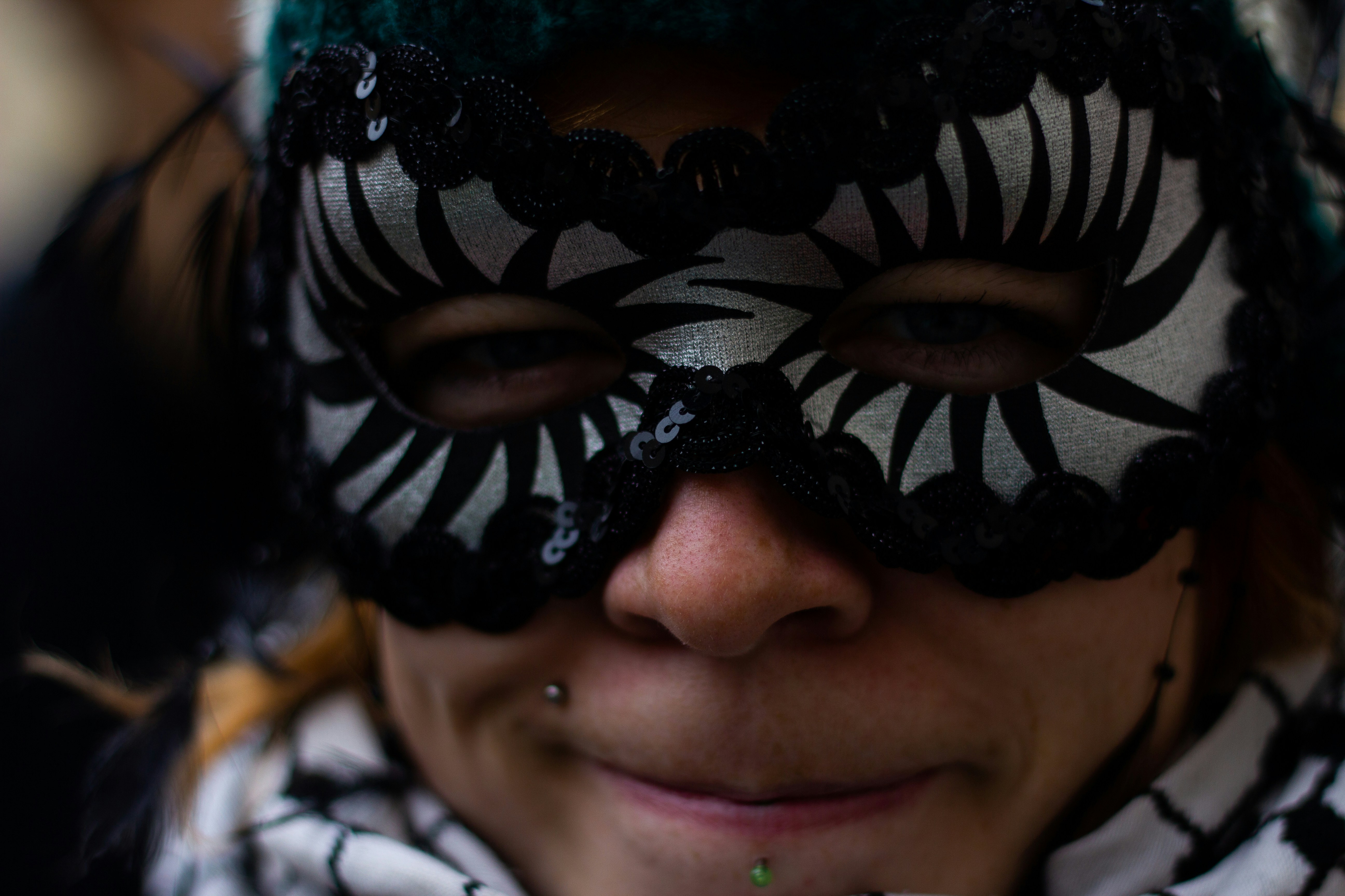 a person wearing a mask