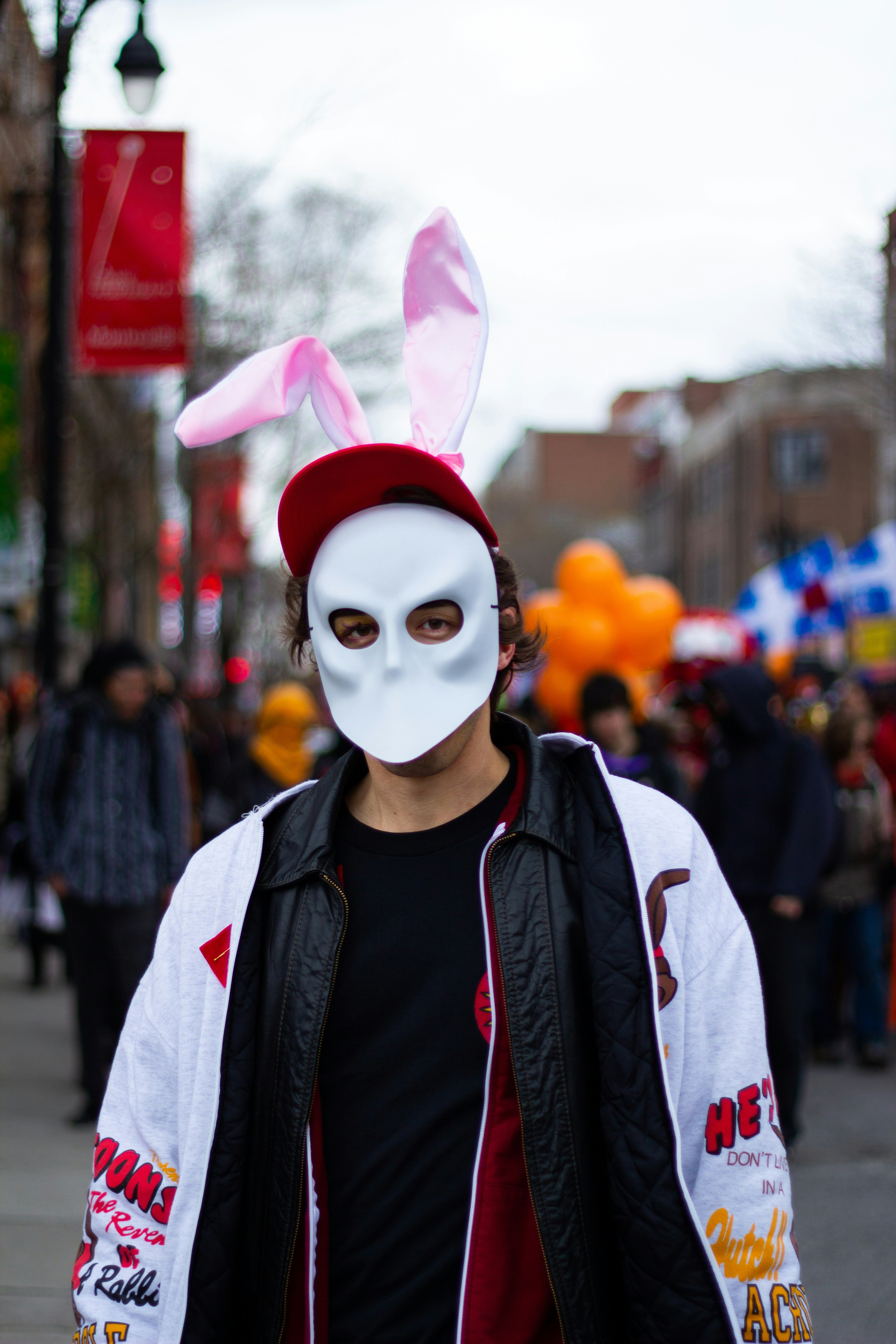a person wearing a mask