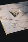 martini glass on a table