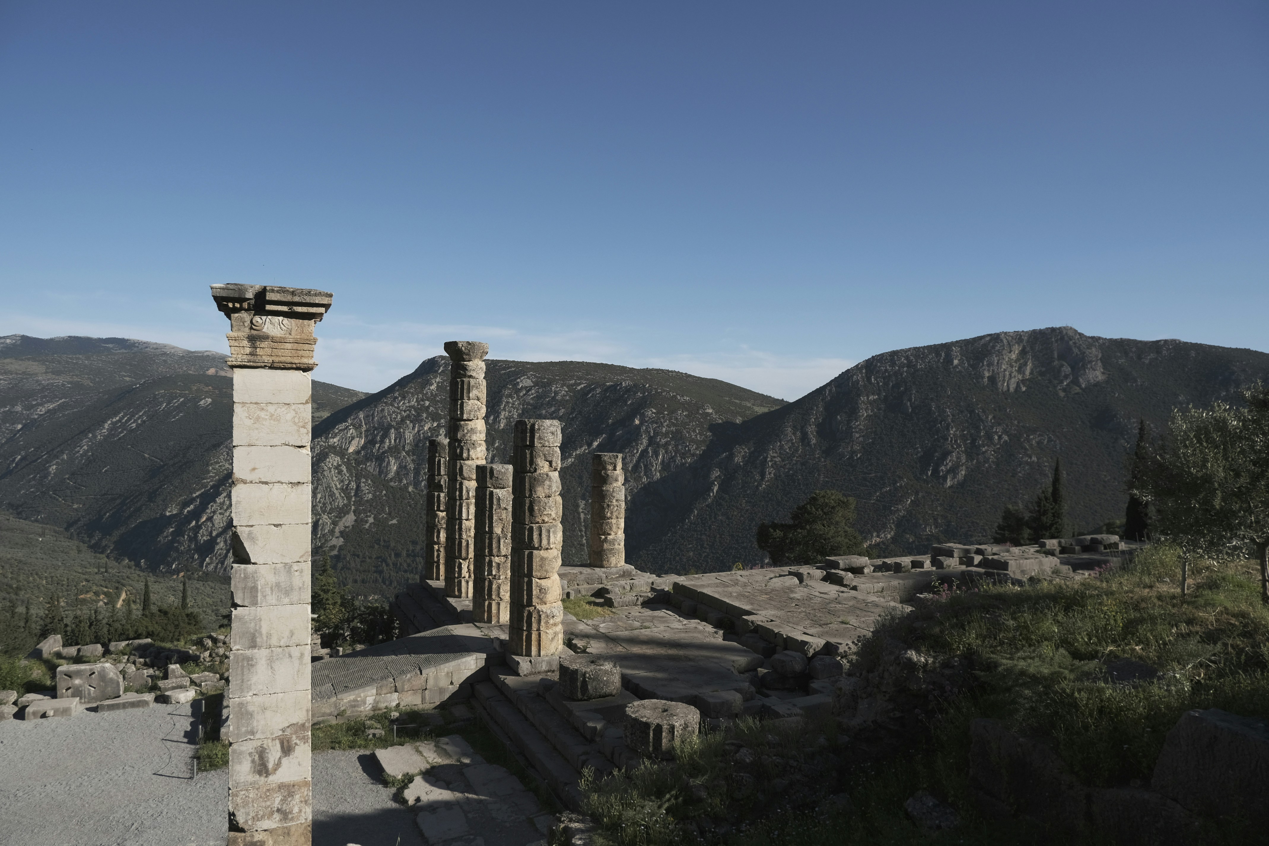 stone pillars in a mountainous region