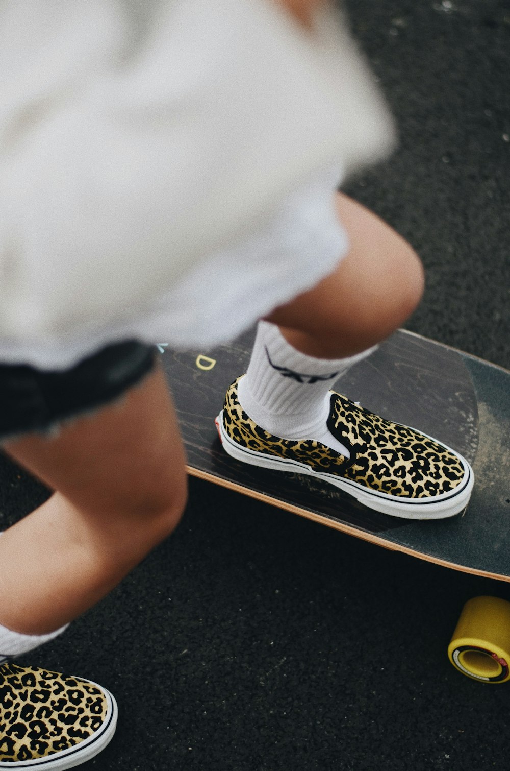 a person is riding a skateboard