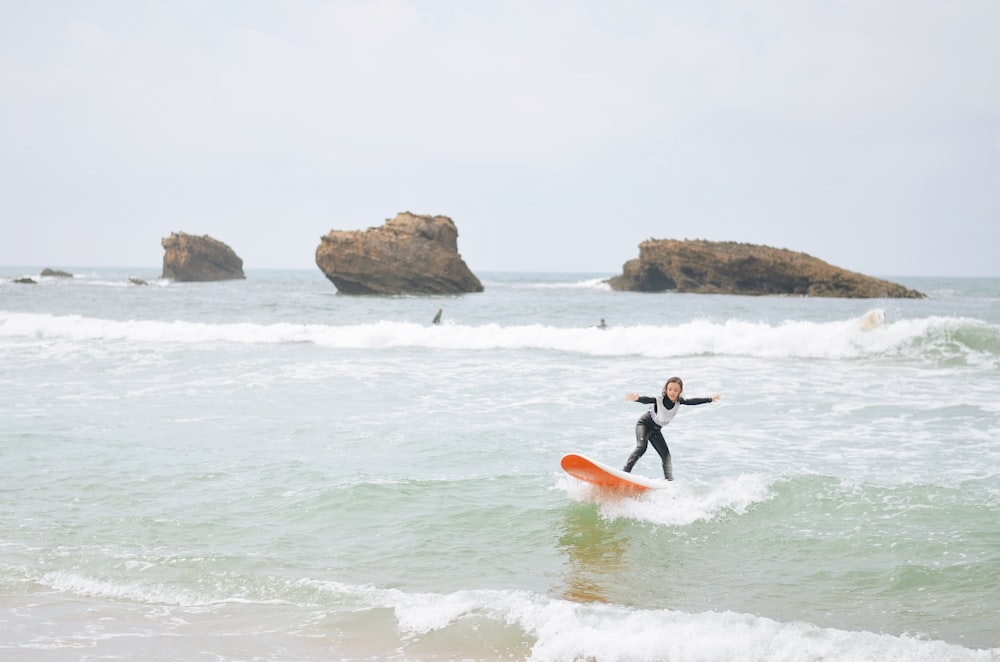 a man surfing on the waves