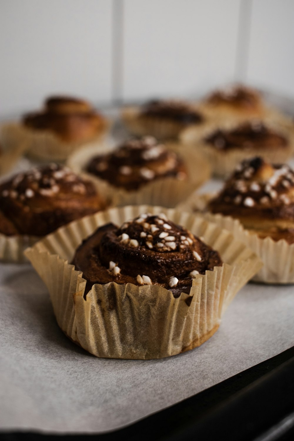 a group of cupcakes with frosting