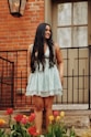 a woman in a dress