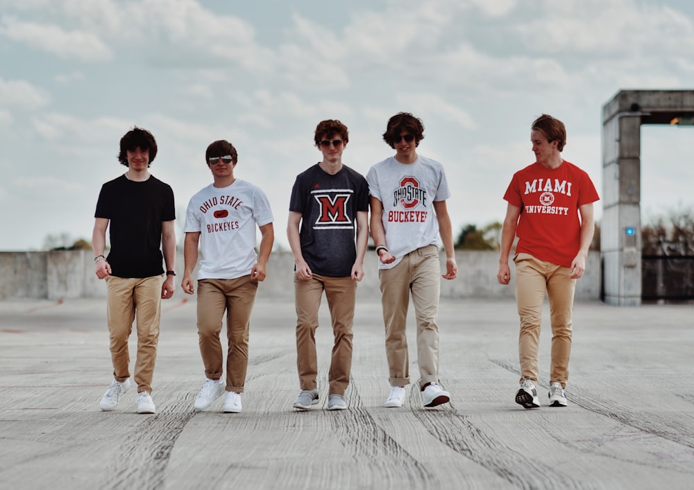 a group of men walking