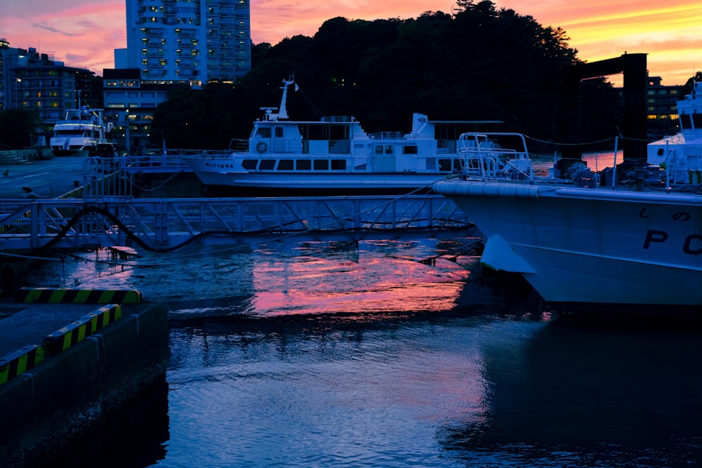 boats docked at a pier