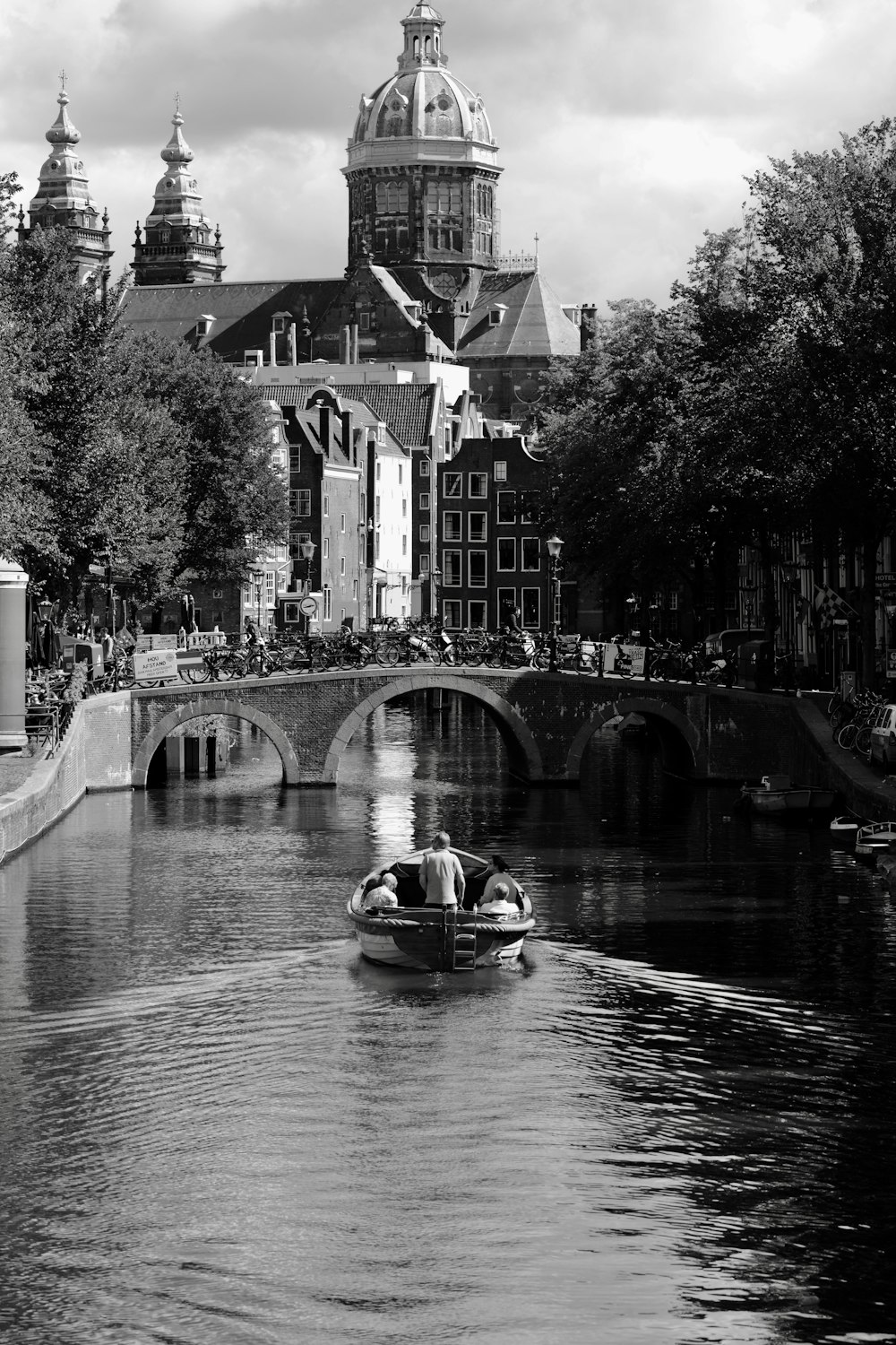 a boat on a river