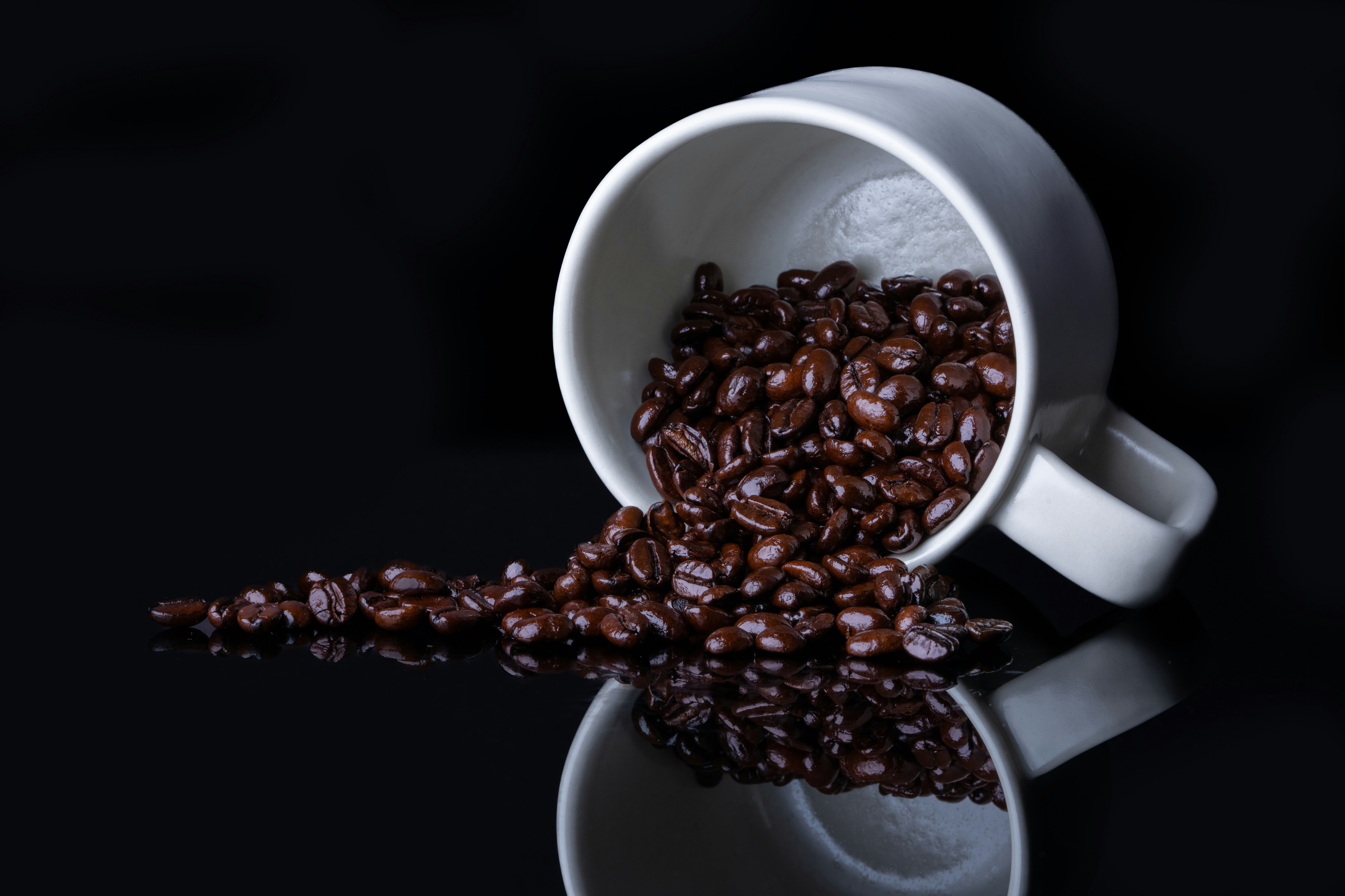 a cup of coffee beans