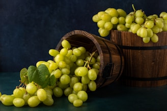 two baskets full of grapes