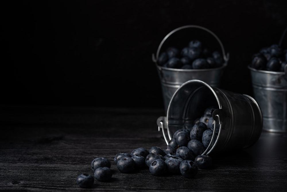 a few buckets of grapes