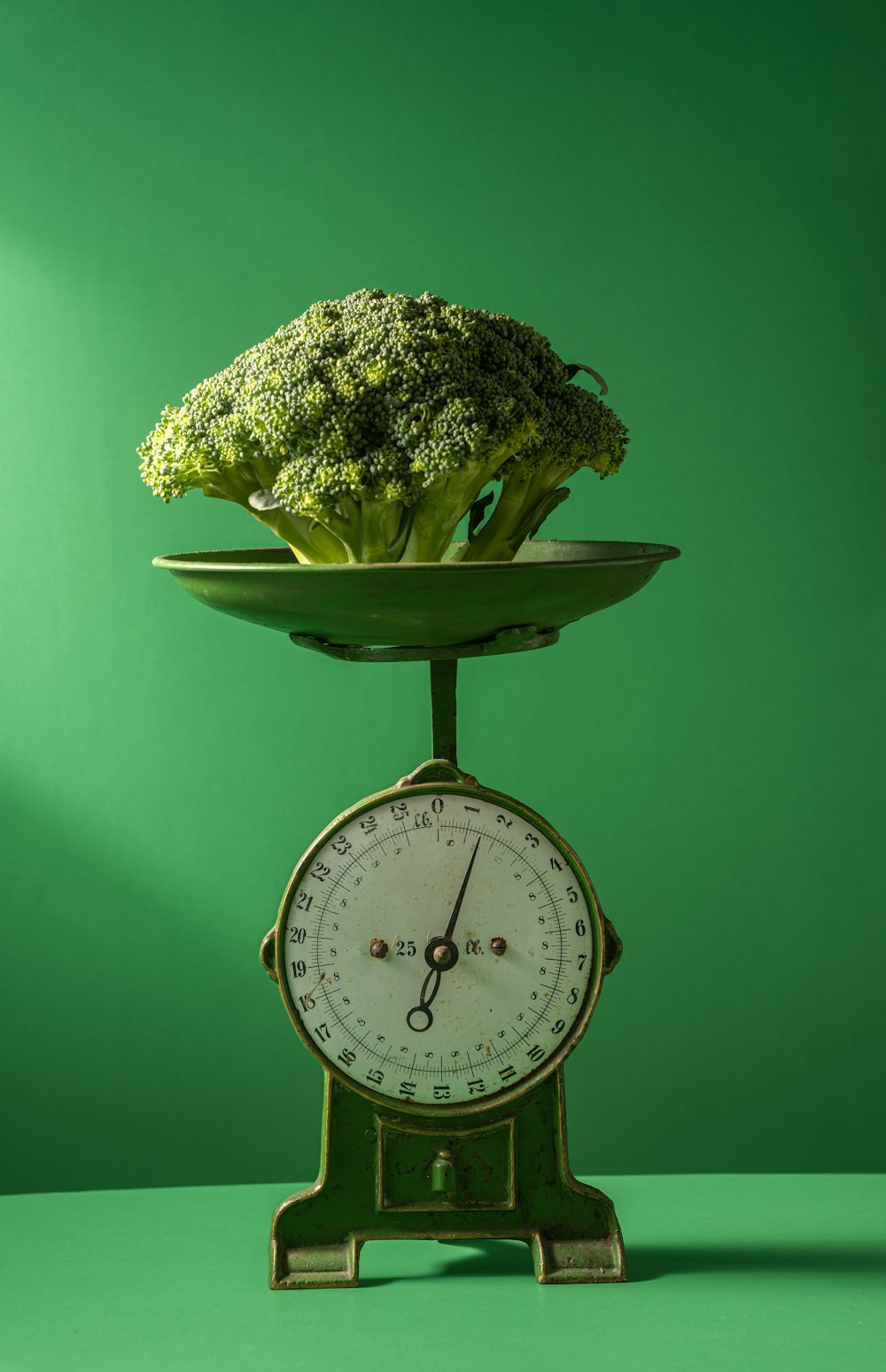 a clock with a plant on top