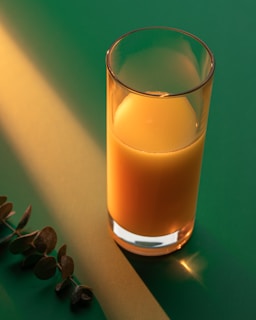 a glass of liquid