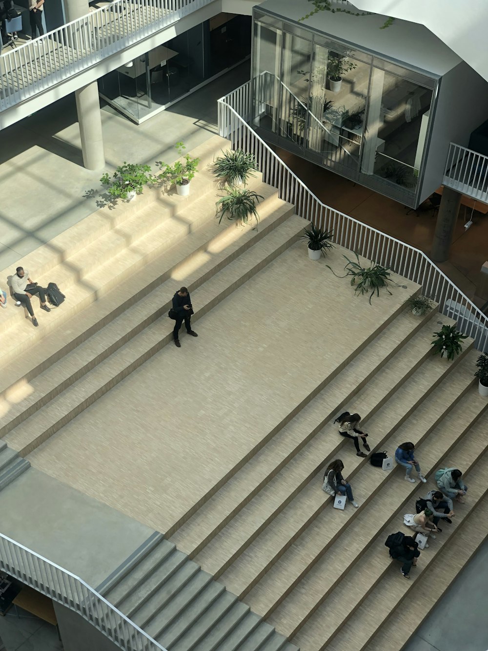 people walking on a walkway