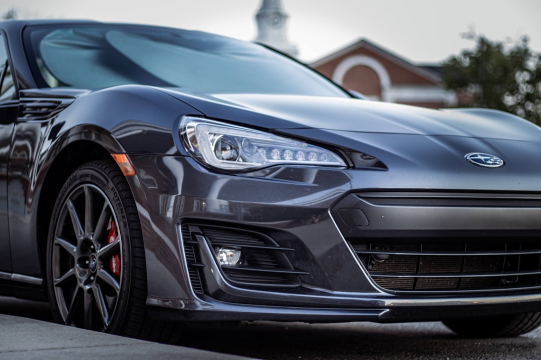 a car parked on the side of a road,