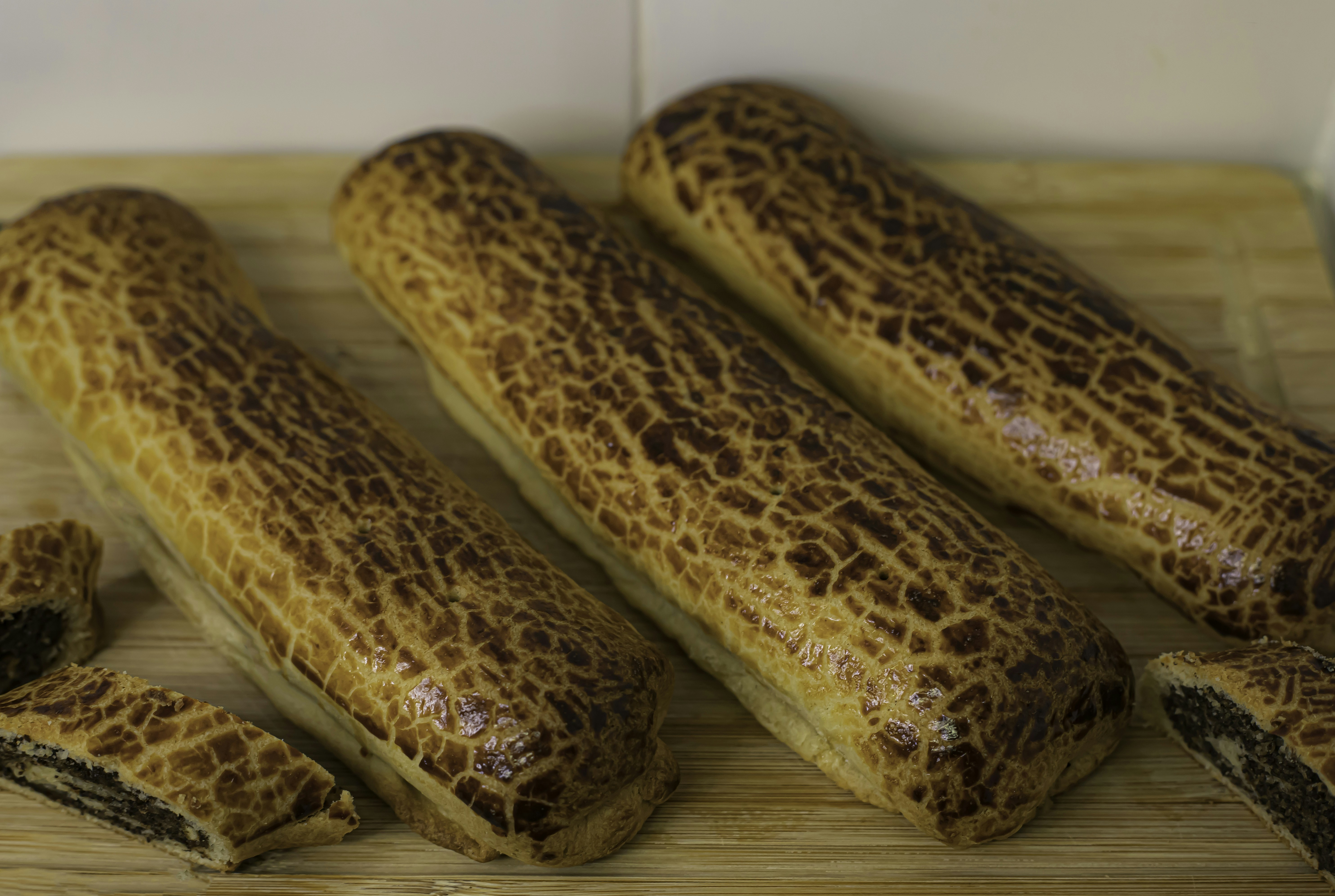 Different versions of banana bread with various mix-ins