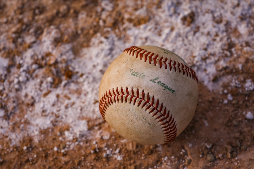 a baseball on the ground