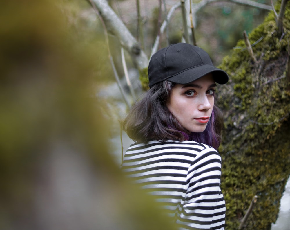 a woman wearing a hat