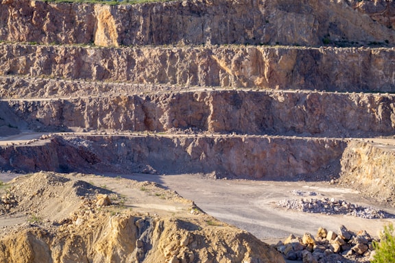 a large rock wall