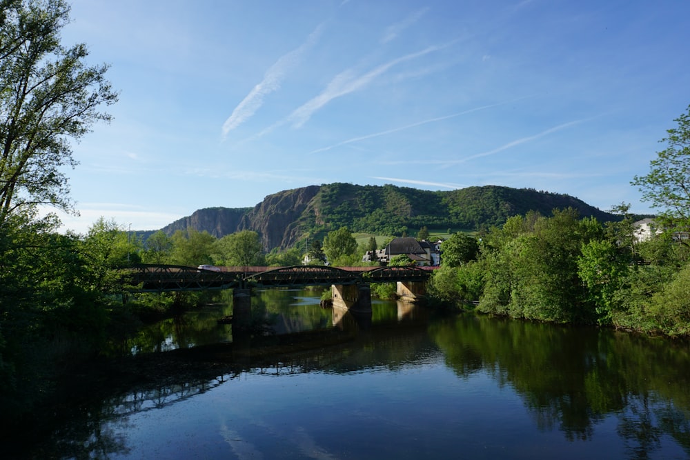 a bridge over a river