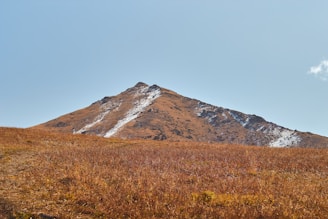 a mountain with snow