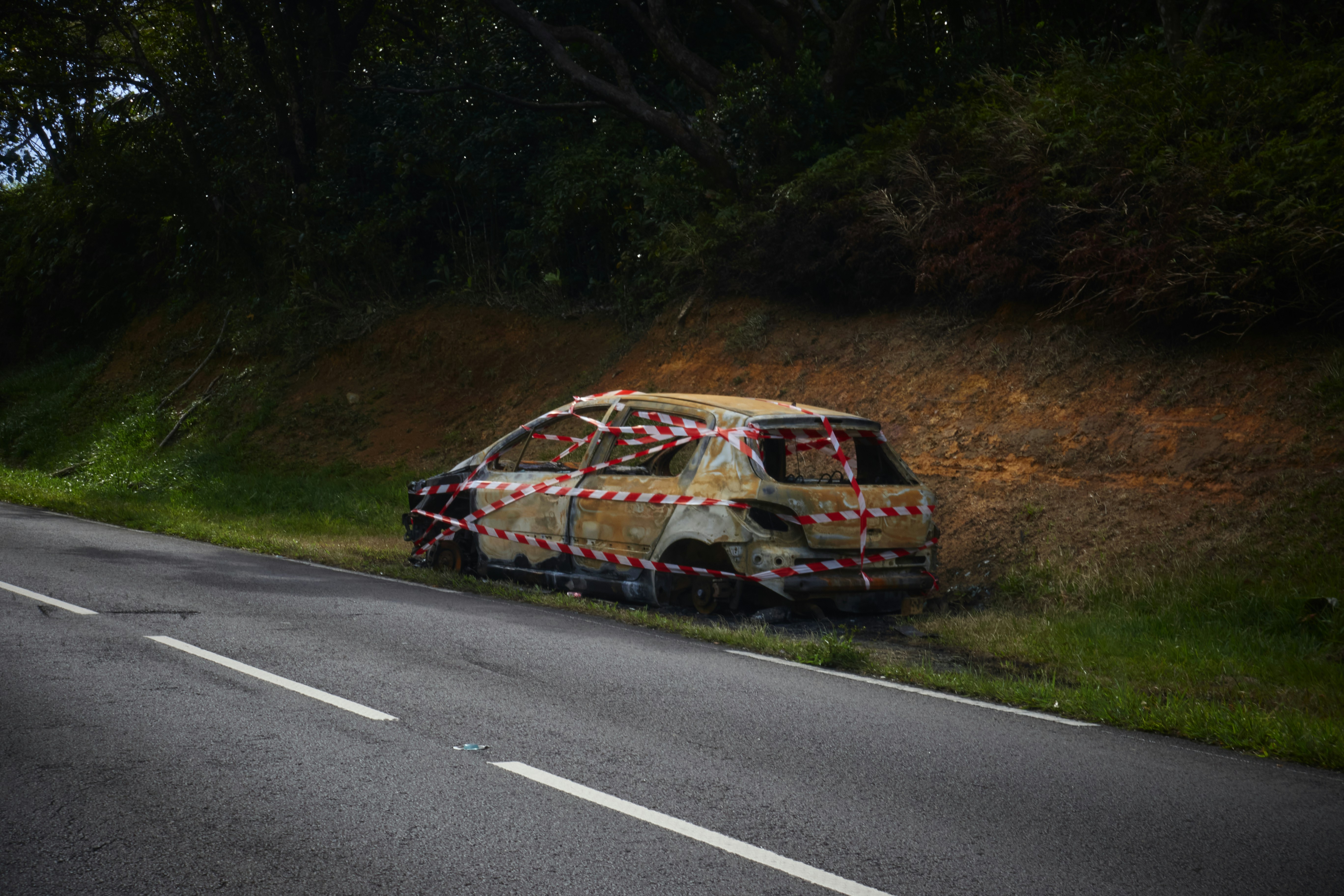 a car on the side of a road
