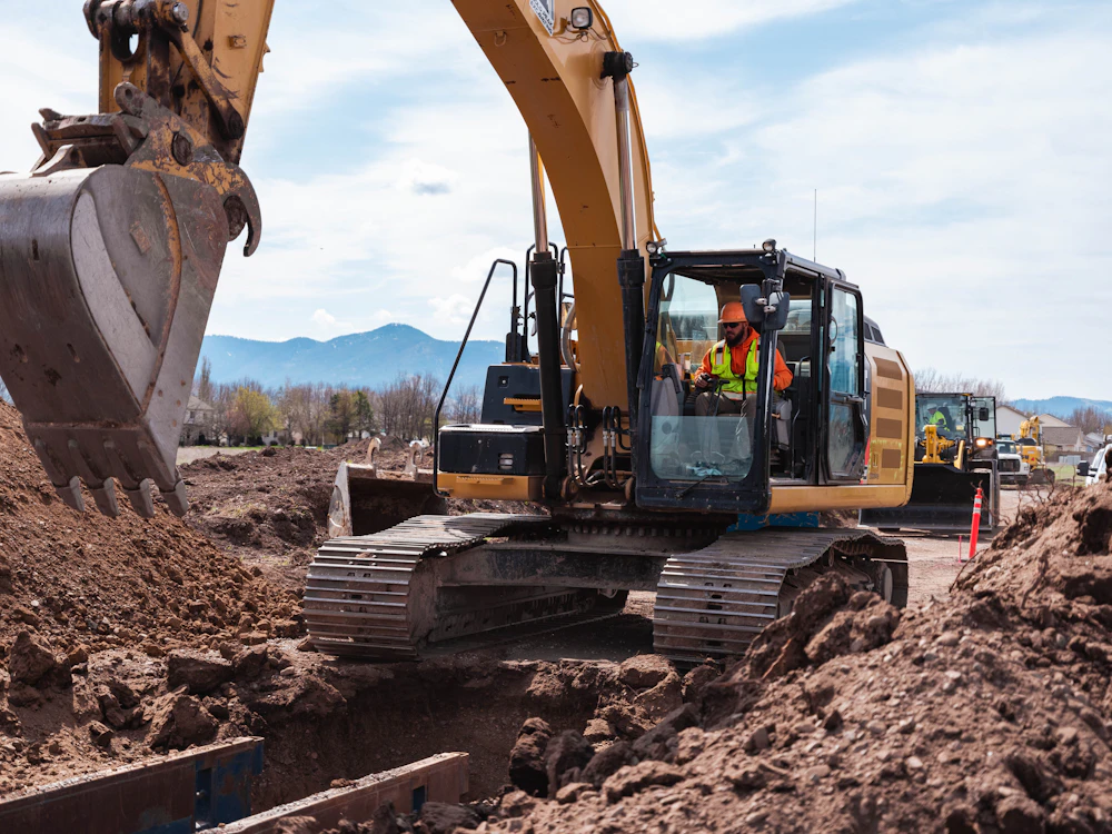 Bulldozer working on a civil construction site