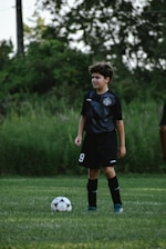 a boy playing football