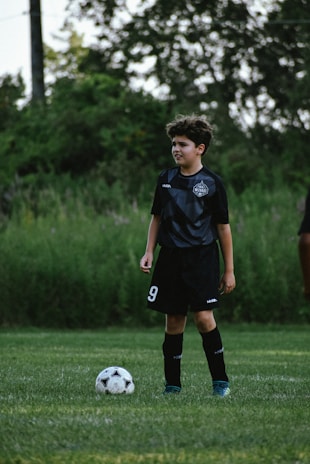 a boy playing football