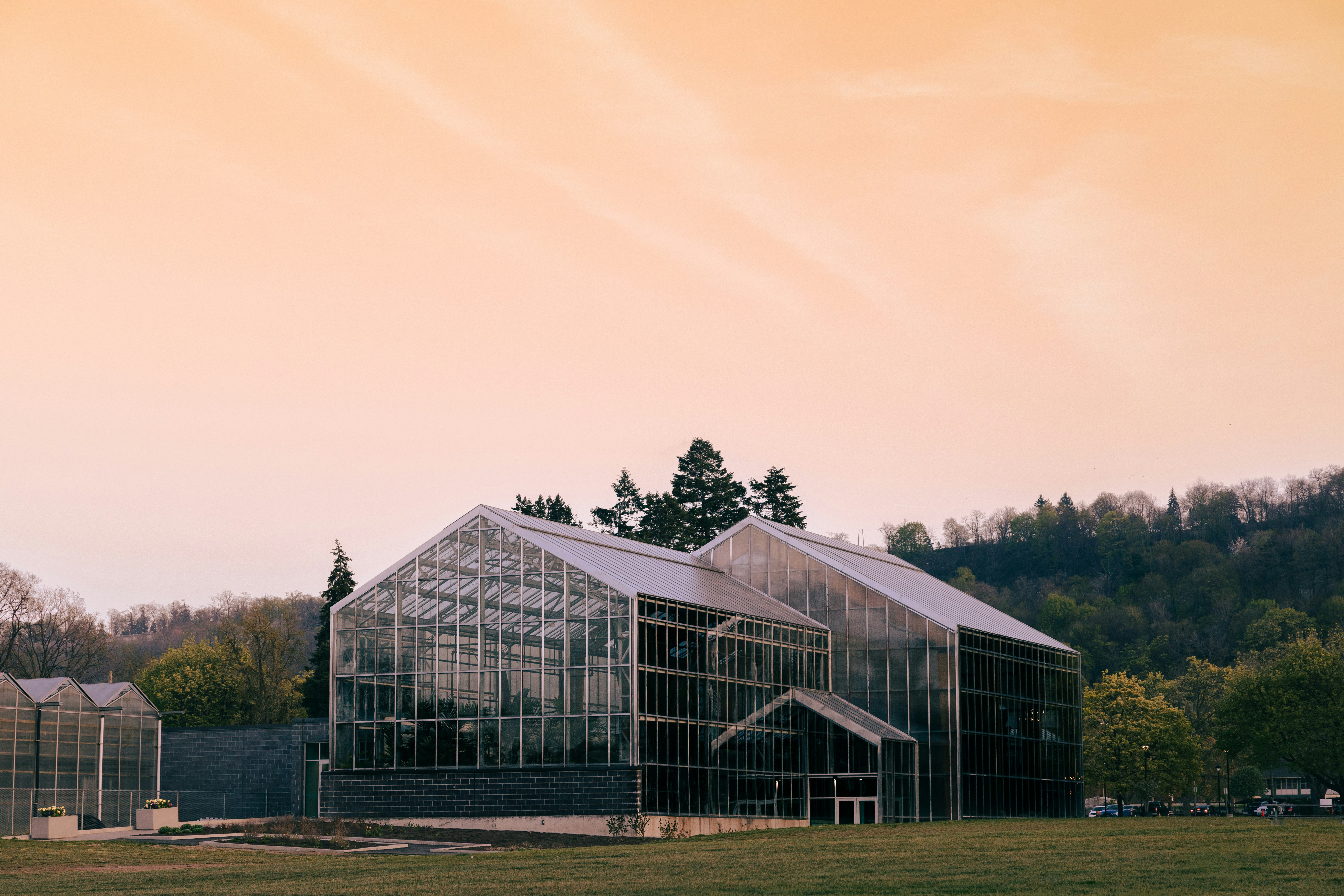 a building with glass walls