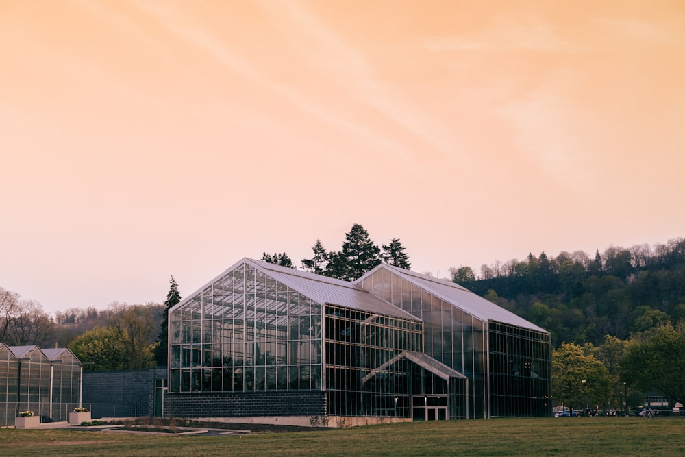 a building with glass walls