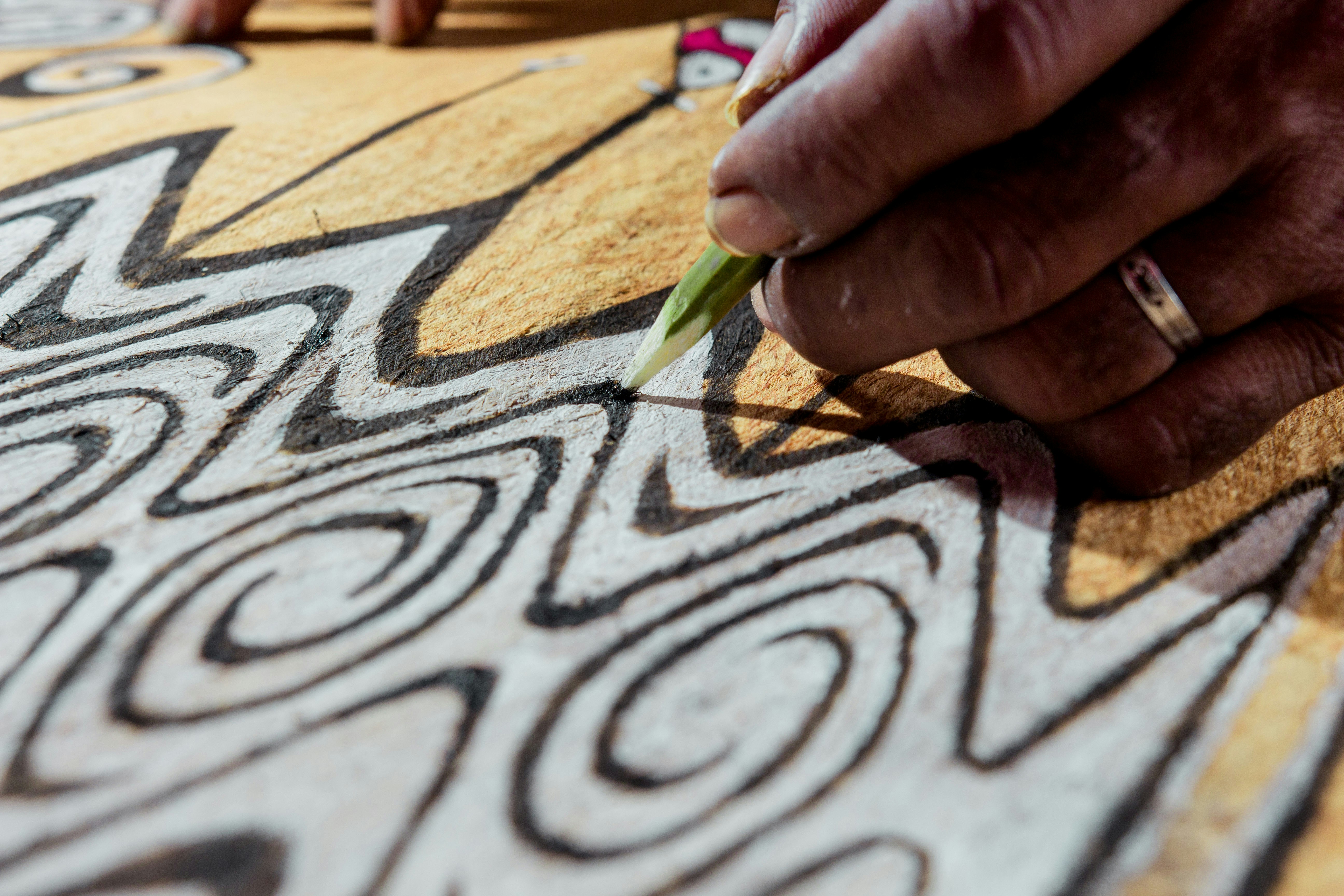 a person painting a picture