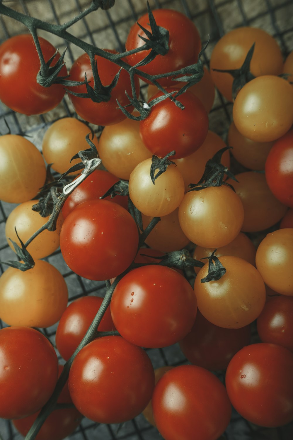 un groupe de tomates