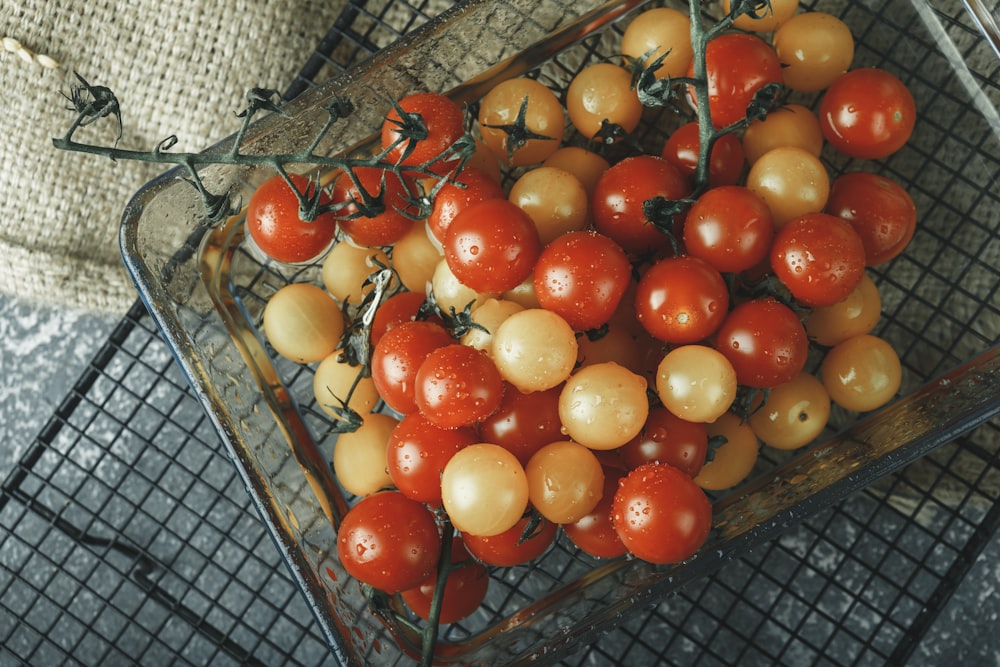 a basket of tomatoes