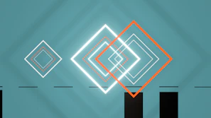 a logo with a blue background