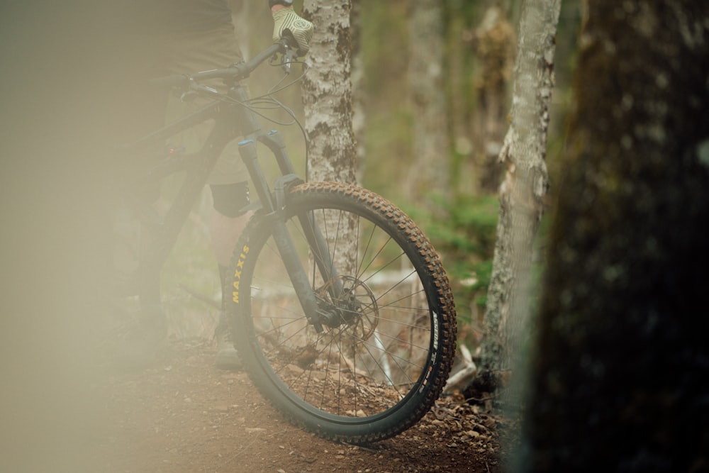 a close up of a bicycle