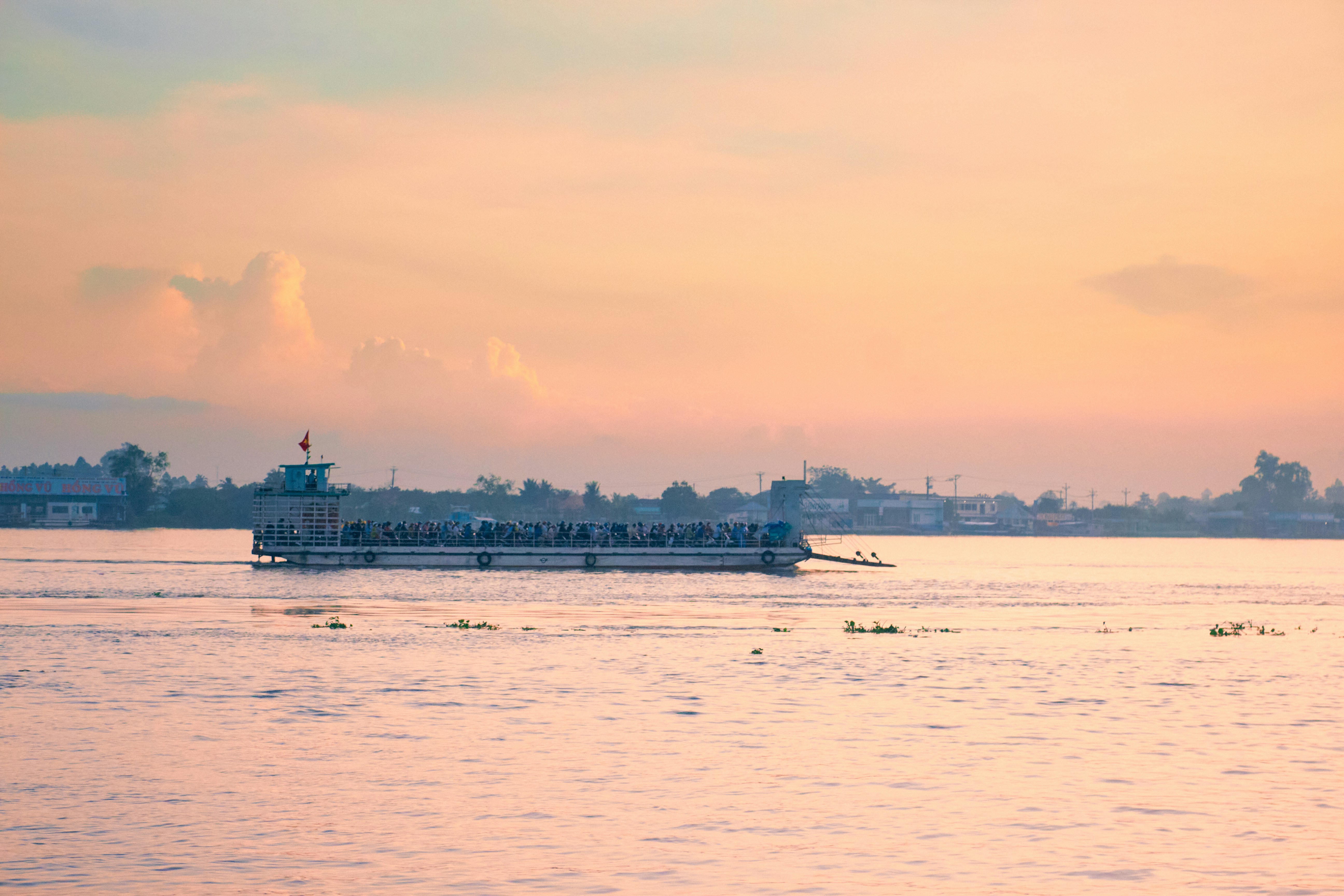 a large ship in the water