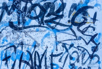 Blue fish graffiti