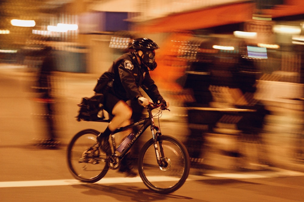 a person riding a bicycle