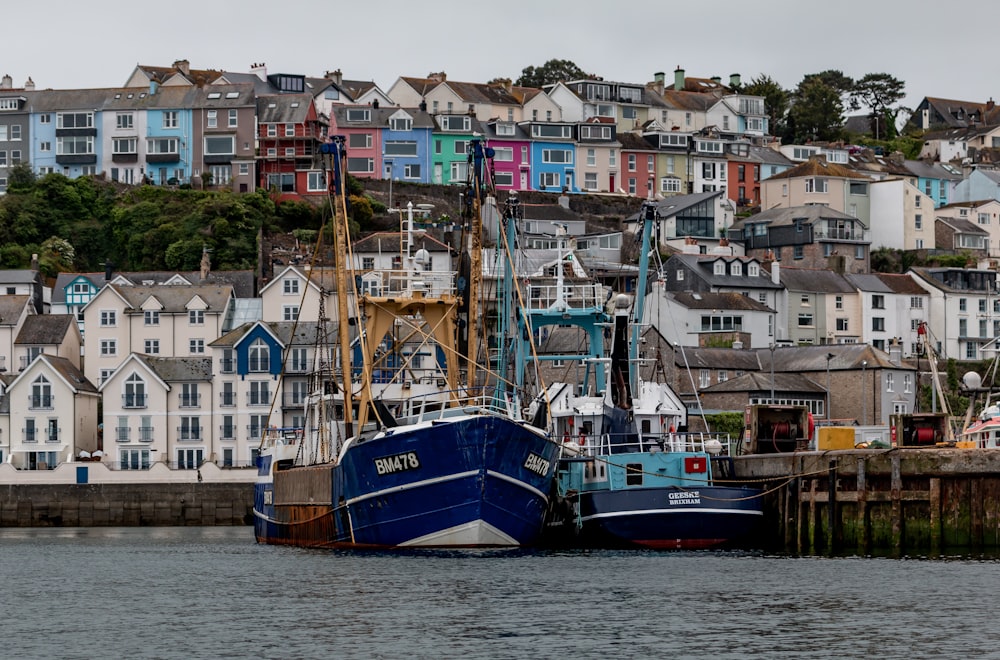 boats docked at a pier