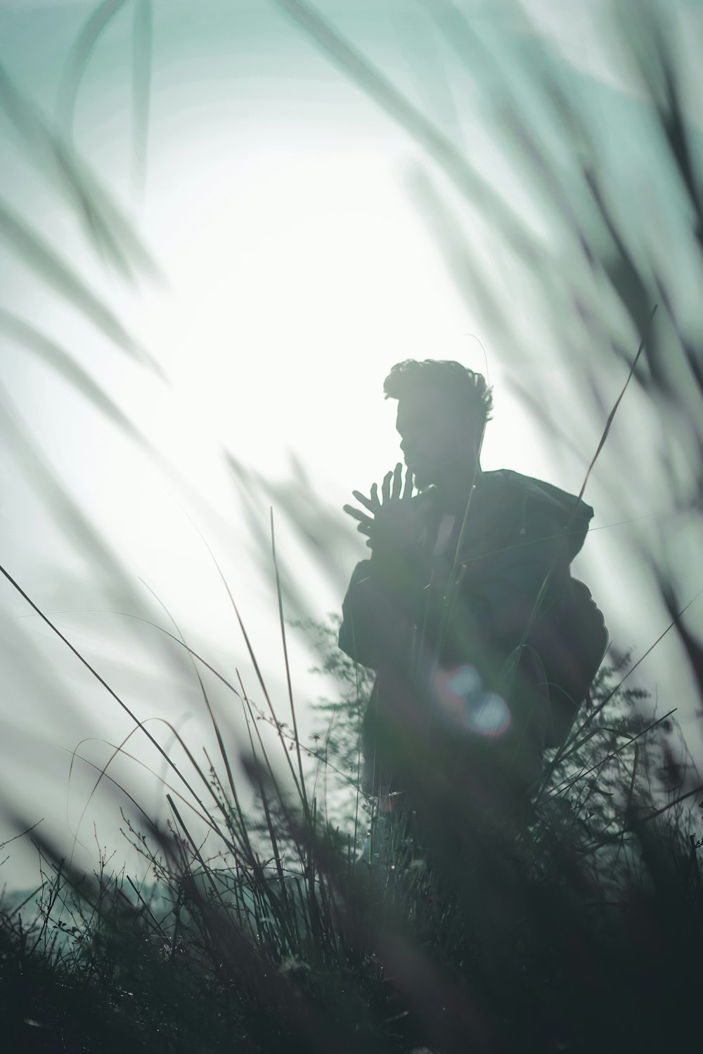 a person standing in a field