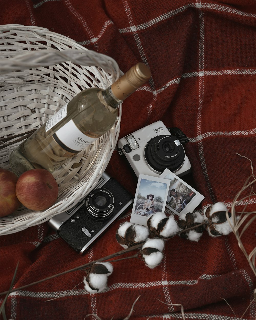 a basket of objects