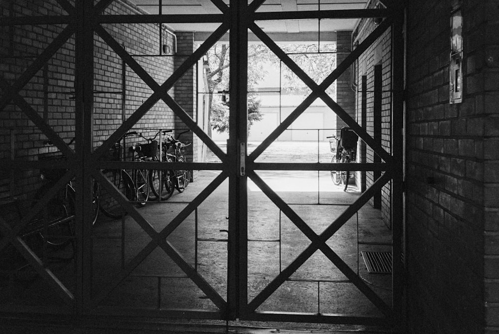 a gate with bikes on it