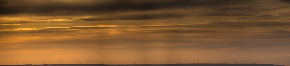 a sunset with clouds