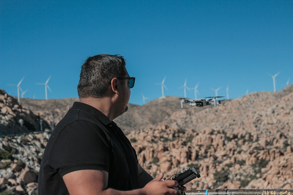 a man looking at a camera