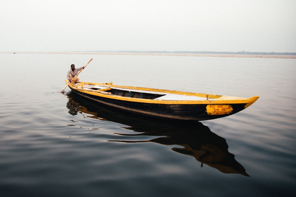 a person rowing a boat