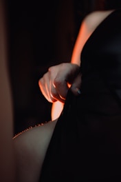 a person holding a light