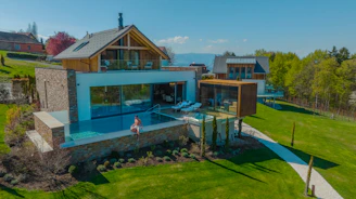 a house with a pool
