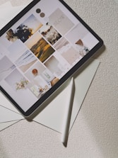 a display case with pictures