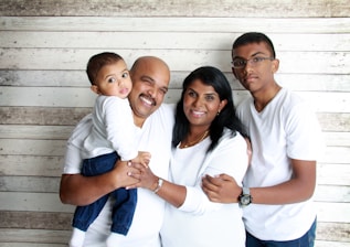 a family posing for a picture