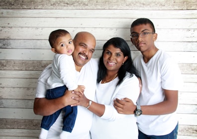 a family posing for a picture